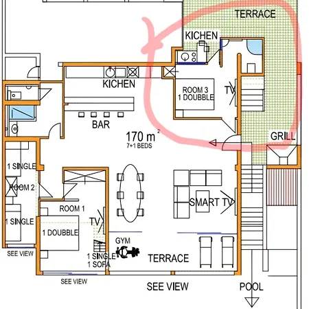 Apartment Bellavista With Pool And Beach * トロギール